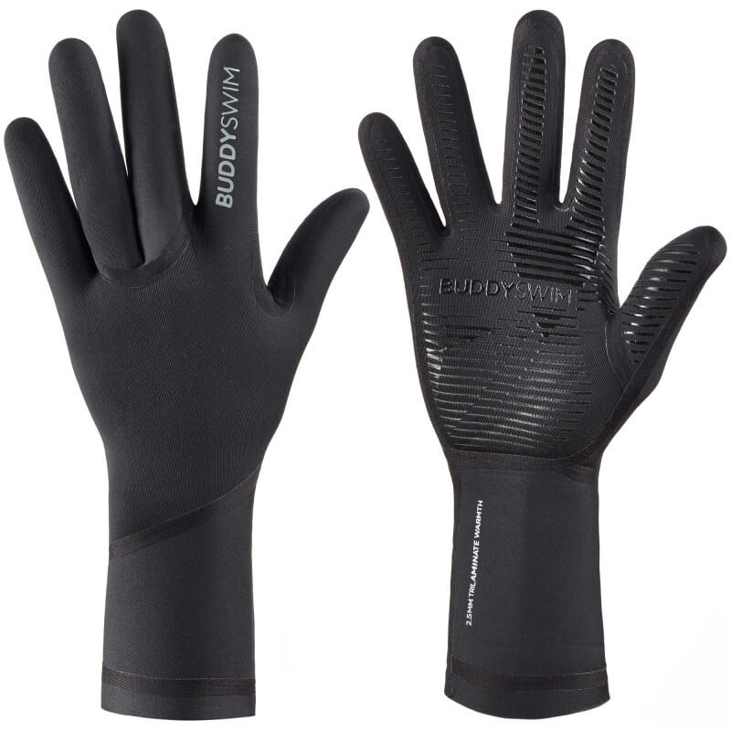 BUDDYSWIM Trilaminate Warmth Black neoprēna cimdi