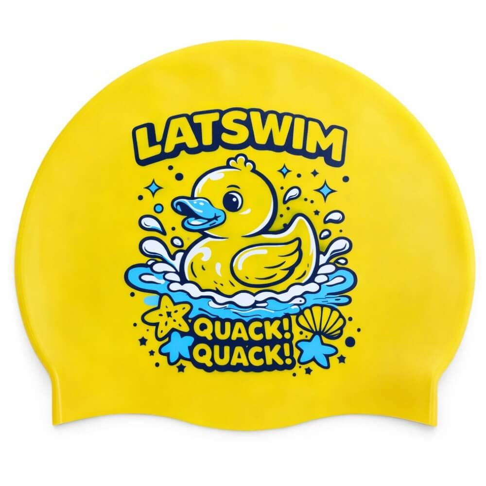 LATSWIM Quack! Quack! bērnu silikona peldcepure