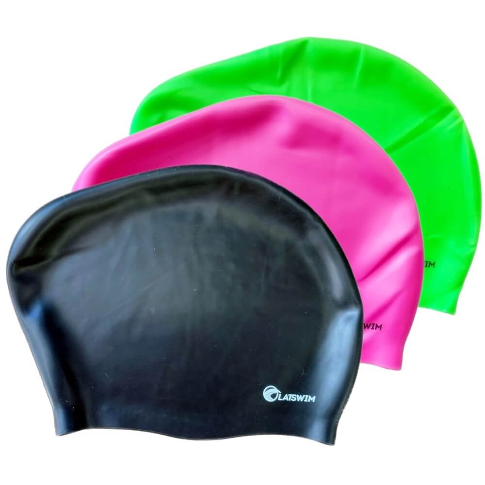 LATSWIM Long Hair Suede Surface Assorted silikona peldcepure gariem matiem