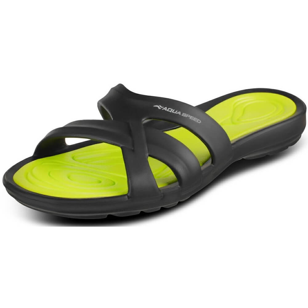 AQUA SPEED Panama Black/Green sieviešu baseina čības