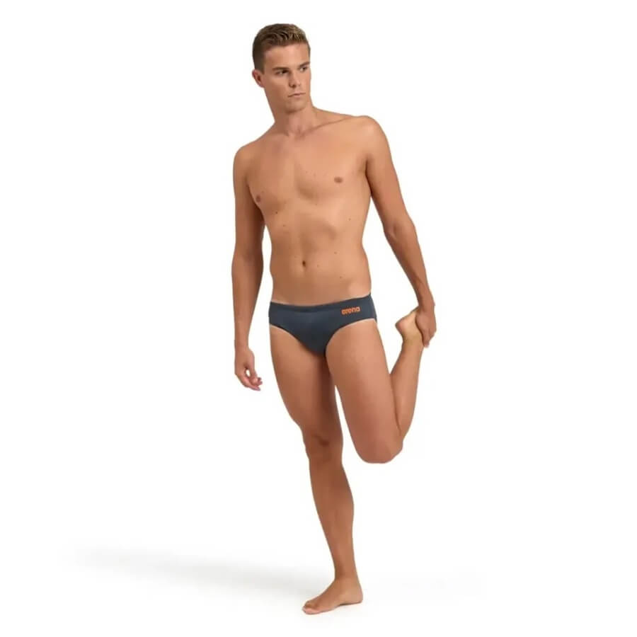 ARENA Team Swim Brief Solid Asphalt/Nespola vīriešu peldbikses