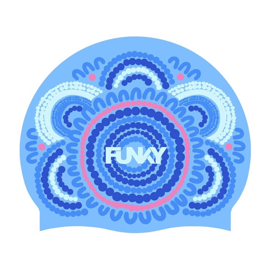 FUNKY Bundjalung Blue silikona peldcepure