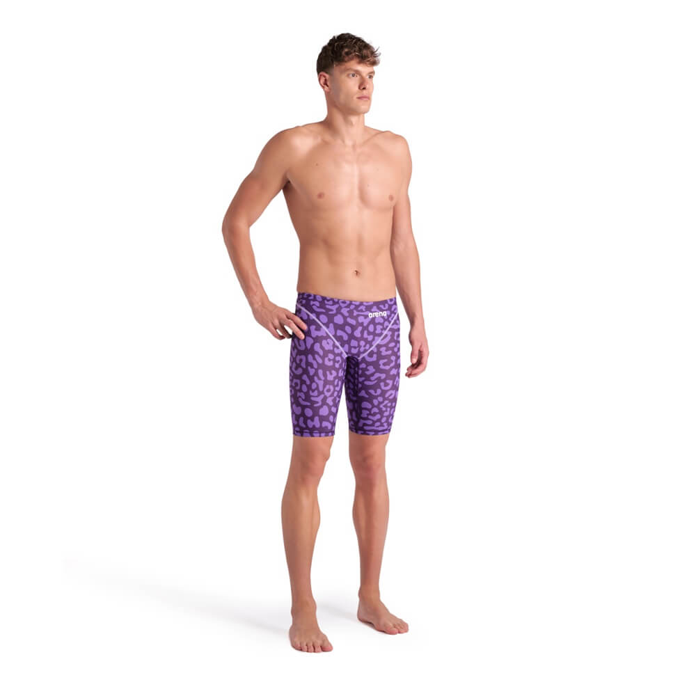 ARENA Powerskin ST Next Leopard Skin LE Jammer Violet vīriešu sacensību peldbikses