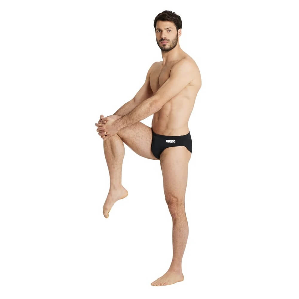 ARENA Team Swim Brief Solid Black/White vīriešu peldbikses