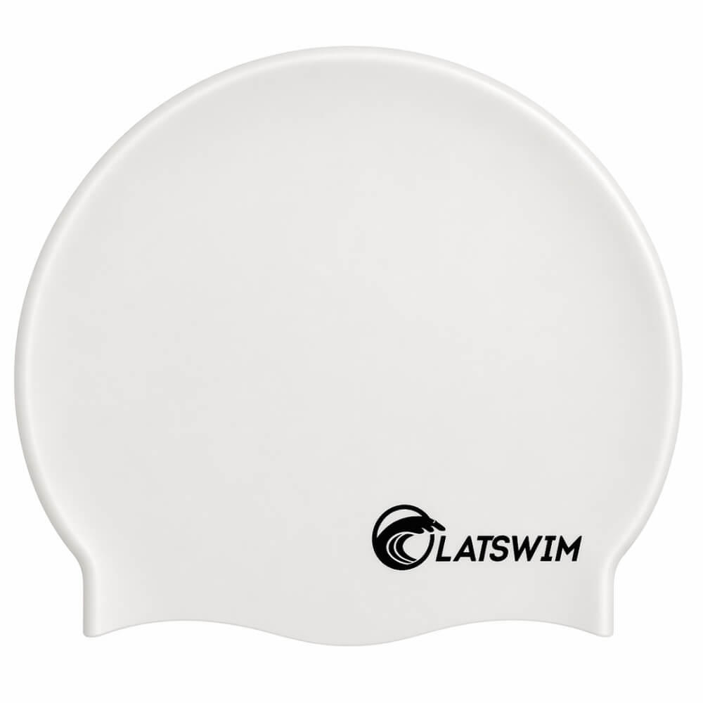 LATSWIM White silikona peldcepure
