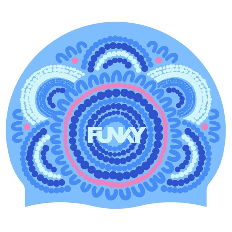FUNKY Bundjalung Blue silikona peldcepure