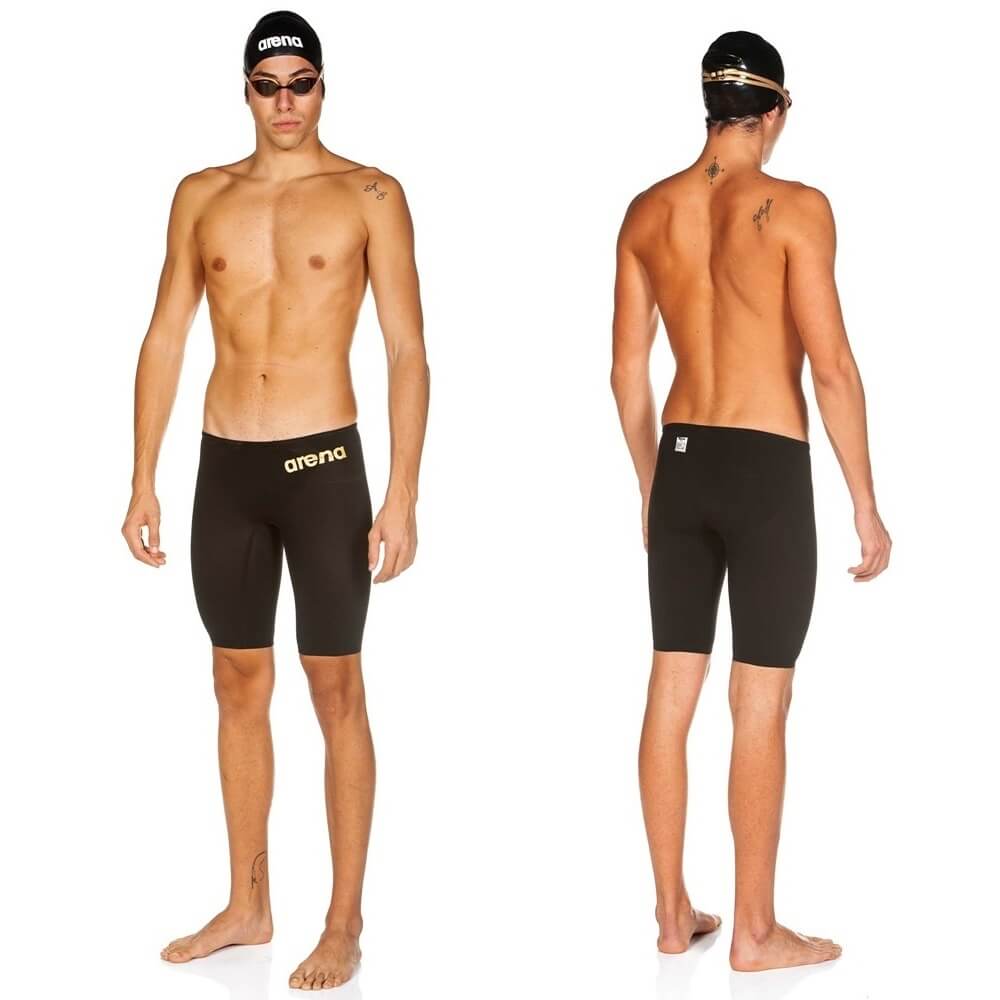 ARENA Powerskin Carbon-AIR² Jammer Black/Black/Gold vīriešu sacensību peldbikses