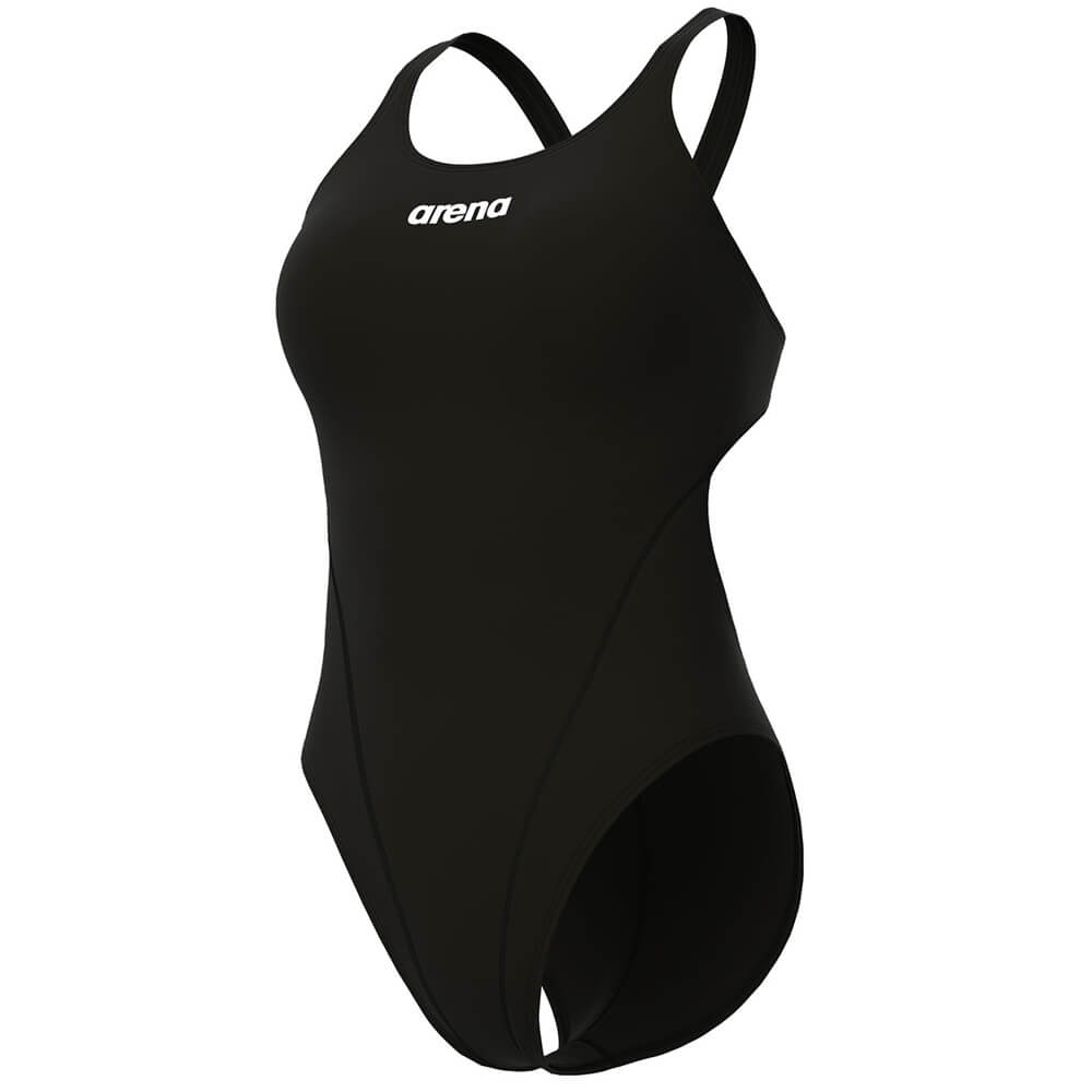 ARENA Team Swim Tech Back Solid Black/White sieviešu peldkostīms