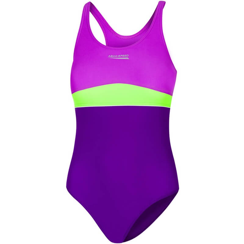 AQUA SPEED Emily Violet/Green meiteņu peldkostīms