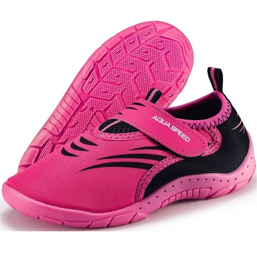 AQUA SPEED Model 27F Pink/Black bērnu ūdens apavi