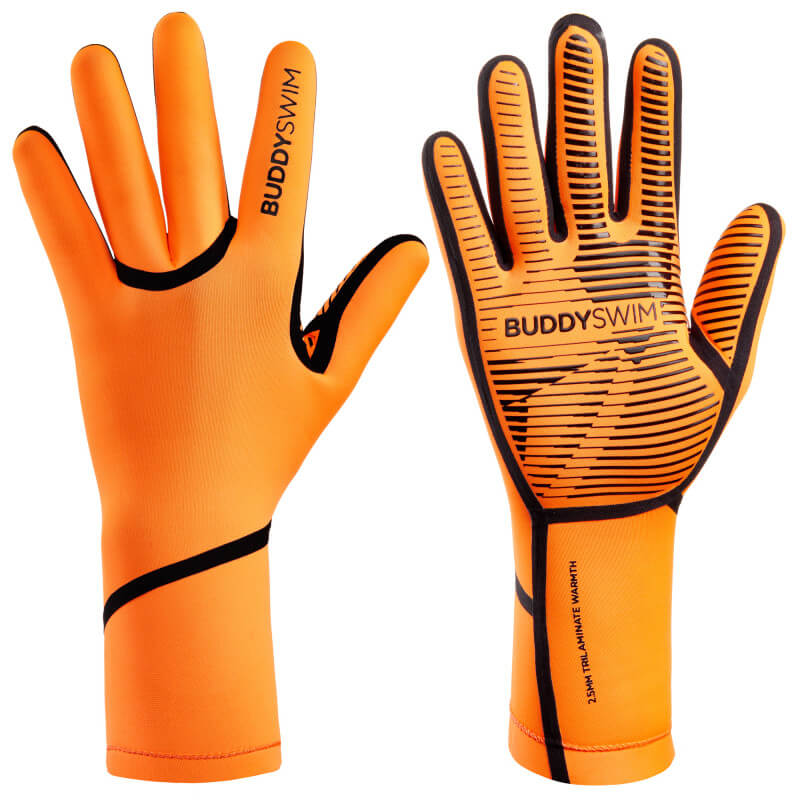 BUDDYSWIM Trilaminate Warmth Orange neoprēna cimdi