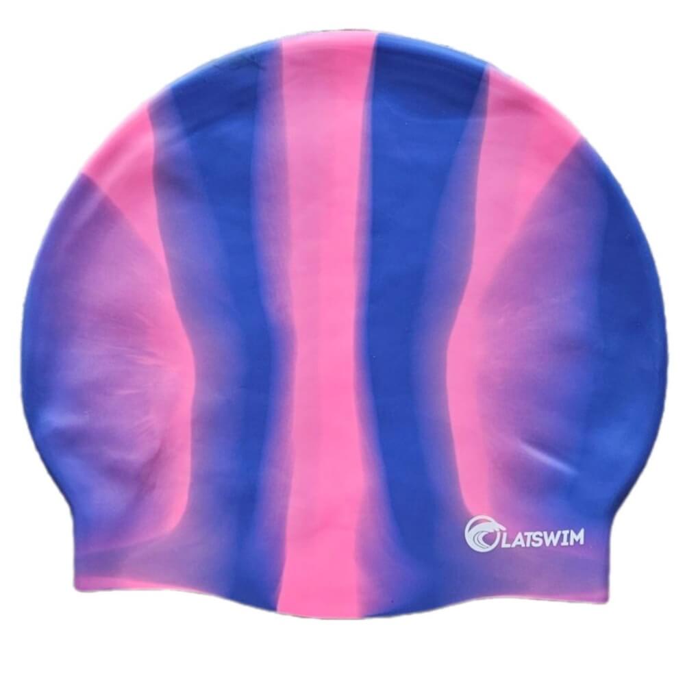 LATSWIM Multicolor Pink/Purple silikona peldcepure