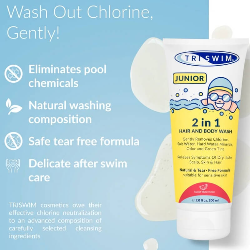 TRISWIM Chlorine Removing Hair & Body Wash For Kids Sweet Watermelon (251ml) dušas želeja & šampūns