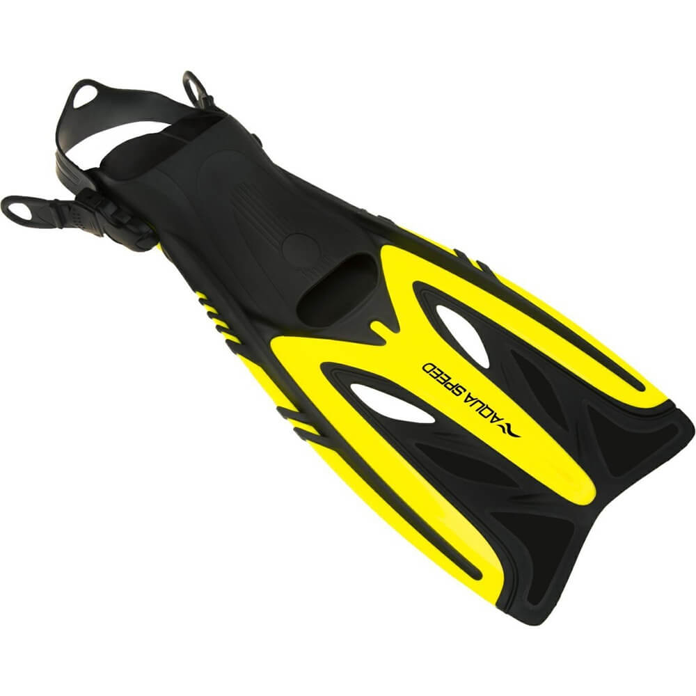 AQUA SPEED Eon Yellow regulējamas snorkelēšanas pleznas