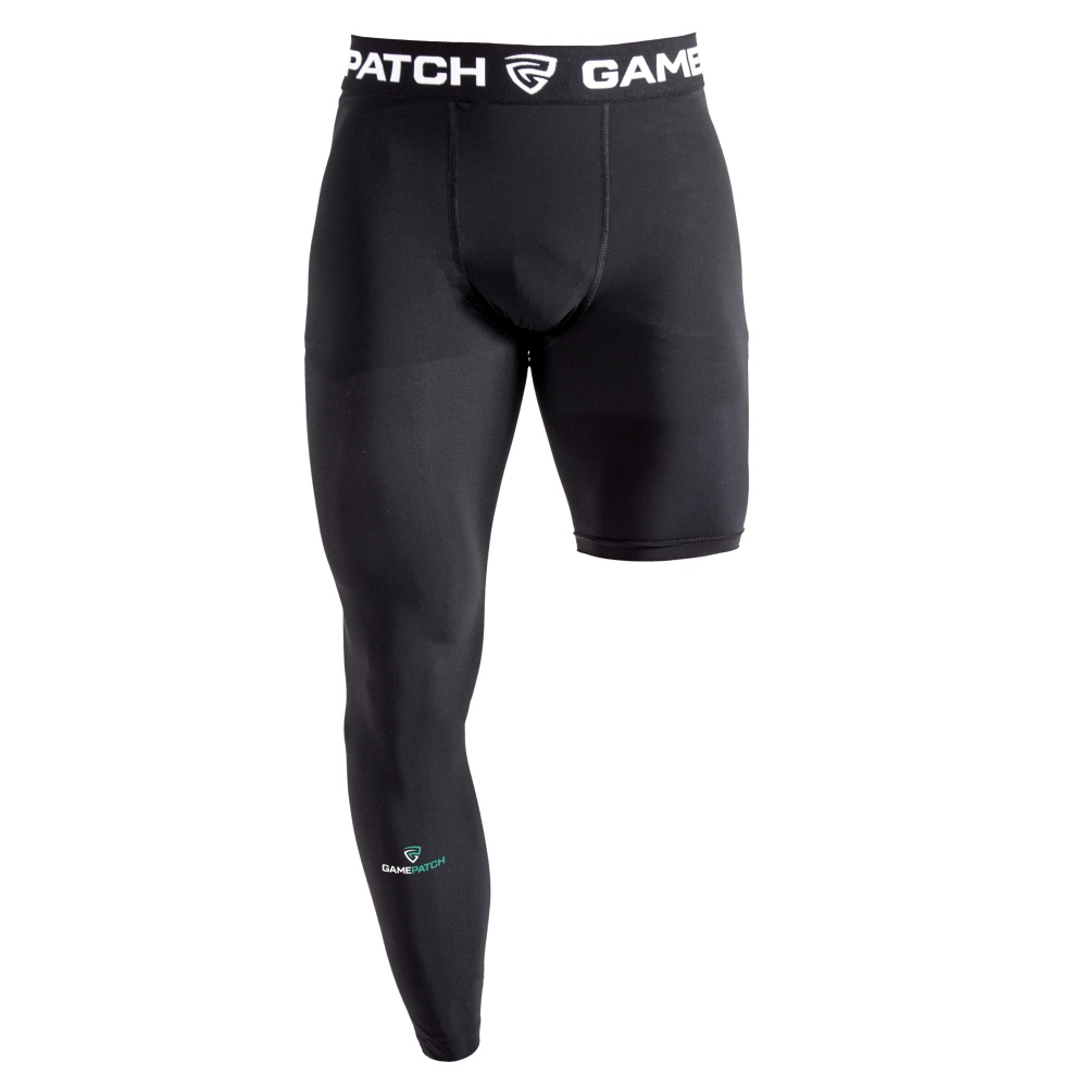 GAMEPATCH Single Leg Black kompresijas bikses (labā)