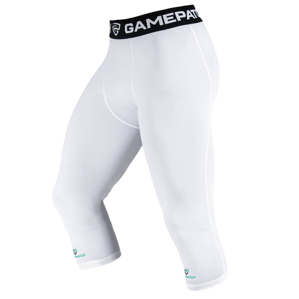 GAMEPATCH White 3/4 kompresijas bikses