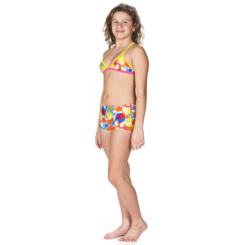 ARENA Marble  Jr Tankini White/Yellow Star meiteņu peldkostīms
