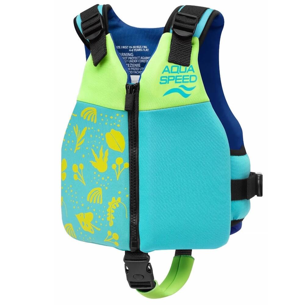 AQUA SPEED Safe Splash Turquoise/Green peldēšanas veste bērniem