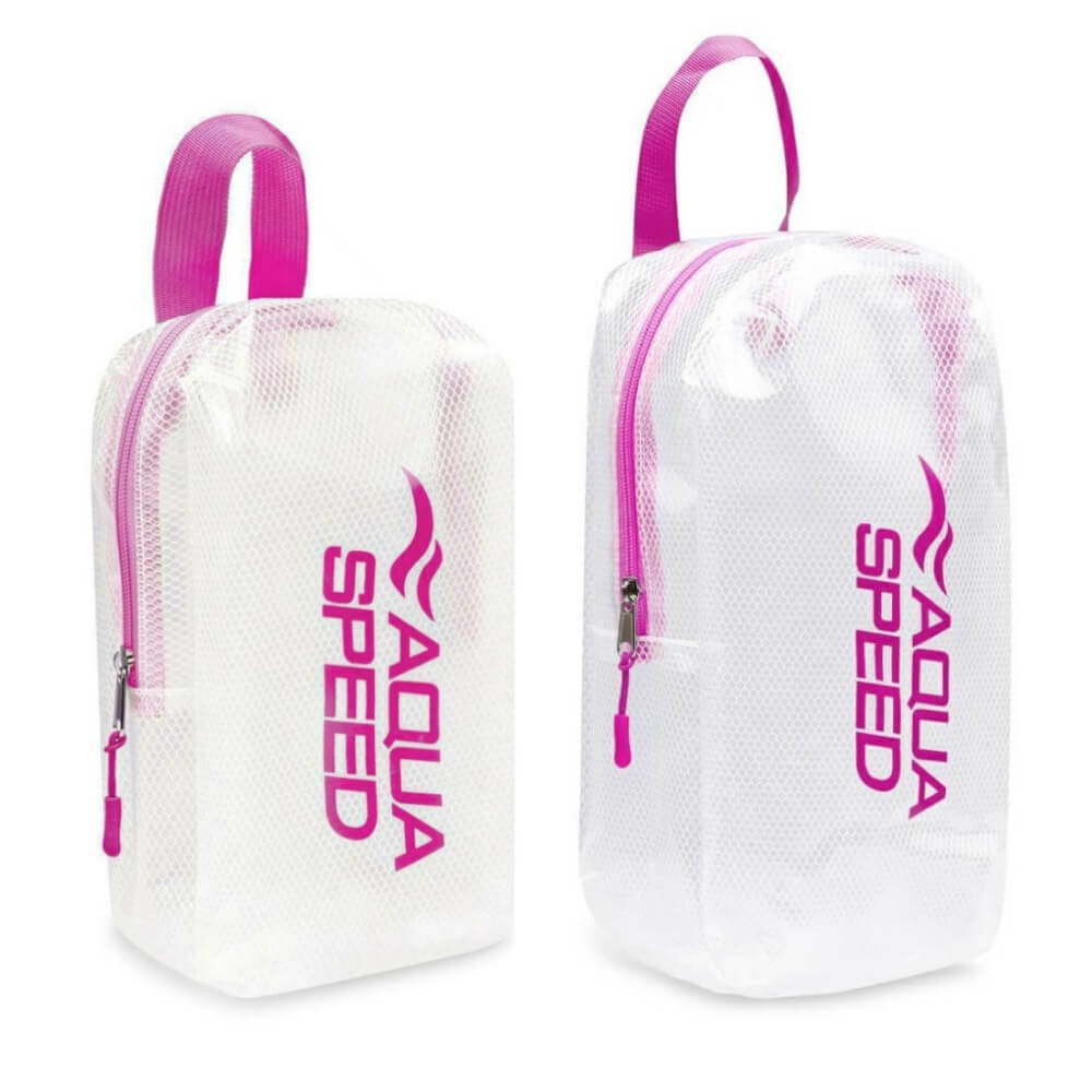 AQUA SPEED Pink/Transparent sausā somiņa slapjiem peldēšanas piederumiem