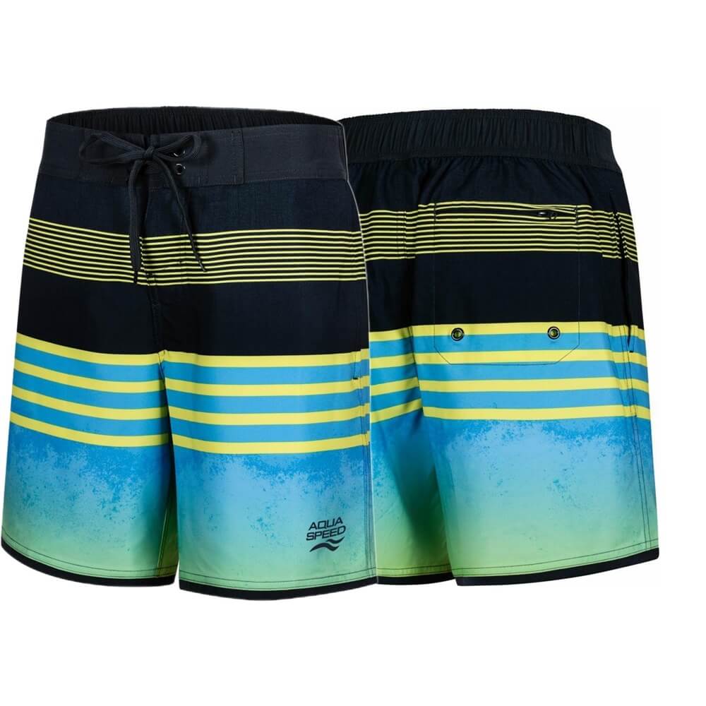 AQUA SPEED Nolan Grey/Green/Blue vīriešu peldšorti