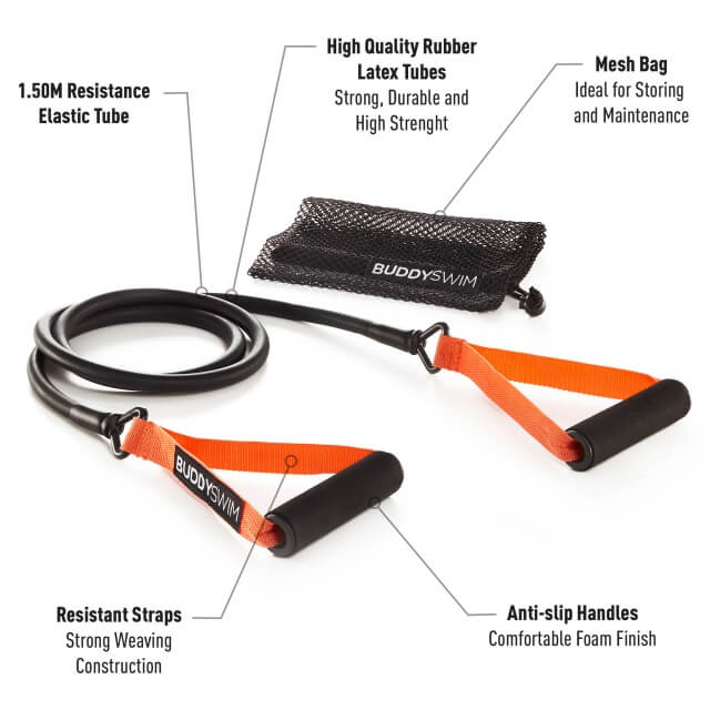 BUDDYSWIM Classic Dryland Cords Medium (Oranžs) pretestības gumija