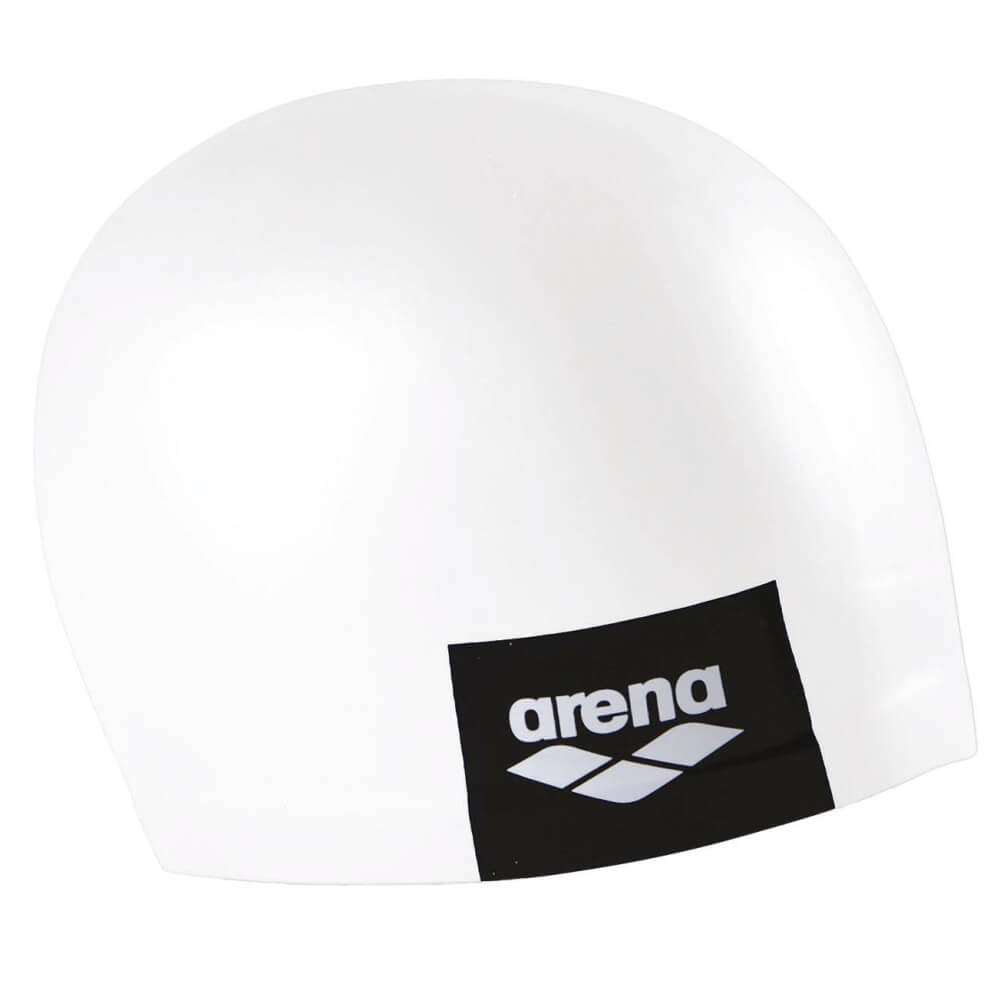 ARENA Logo Moulded White silikona peldcepure