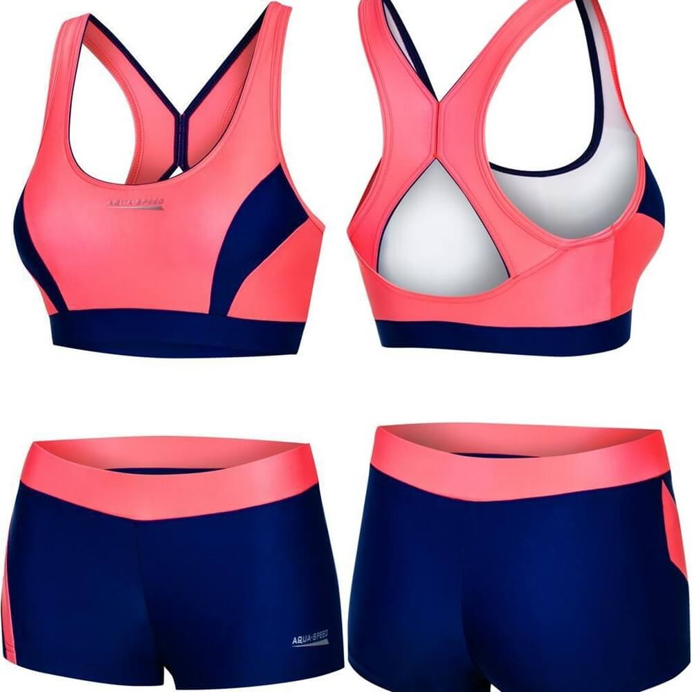 AQUA SPEED Fiona Two Piece Pink/Navy sieviešu peldkostīms