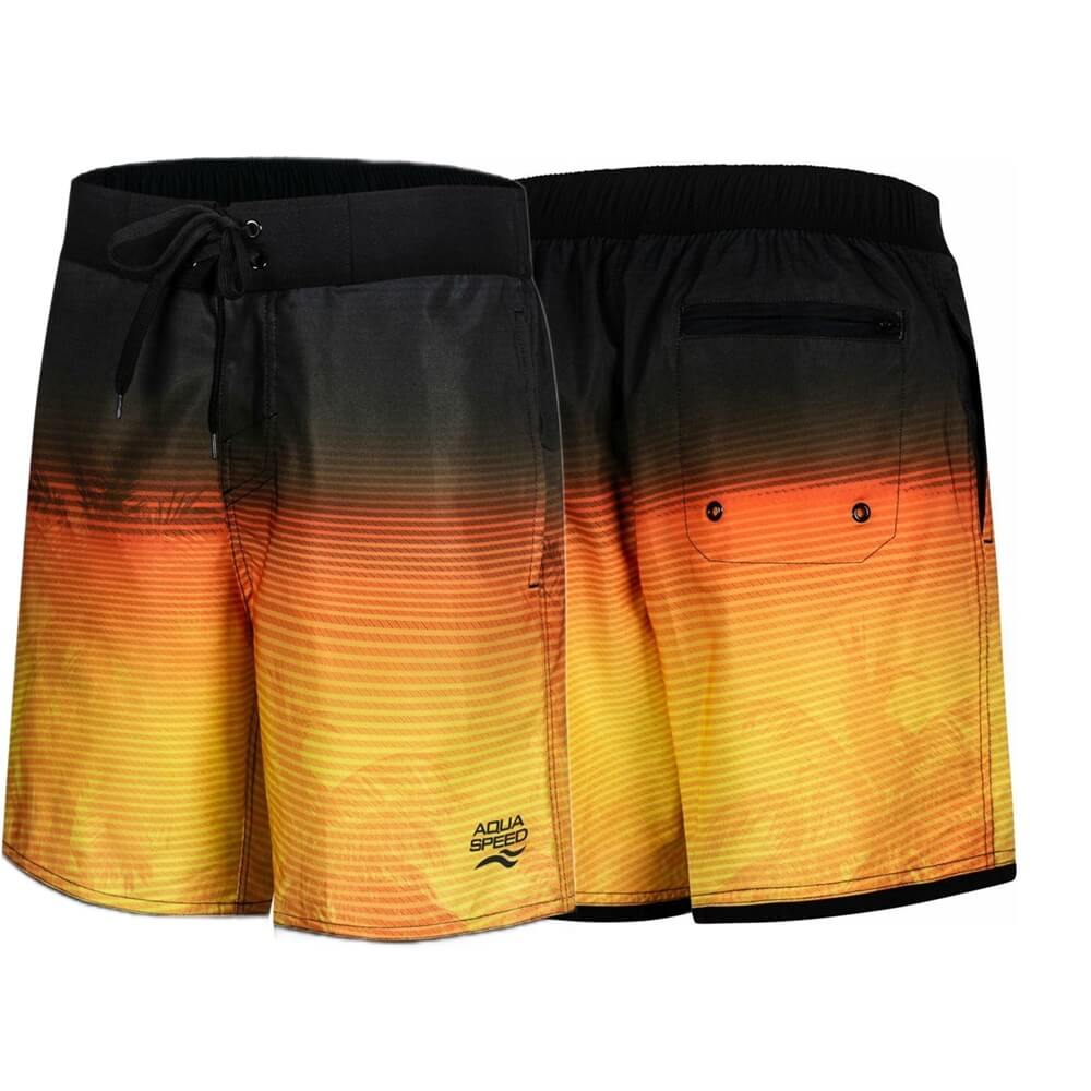AQUA SPEED Nolan Black/Yellow vīriešu peldšorti