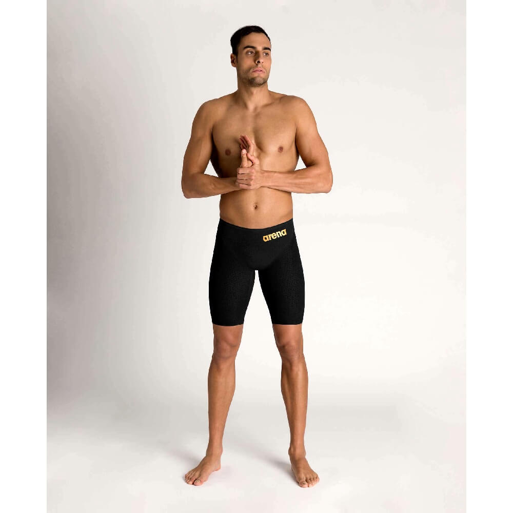 ARENA Powerskin Carbon Glide Jammer Black/Gold vīriešu sacensību peldbikses