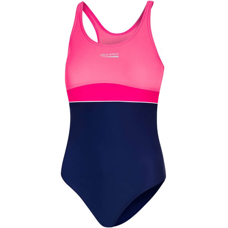 AQUA SPEED Emily Navy/Coral/Raspberry meiteņu peldkostīms